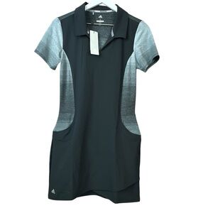 New Adidas Range Short Sleeve Black Golf Dress Women Sz S NWT